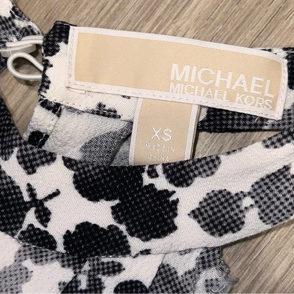 Michael Kors Monochrome Floral Halter Blouse